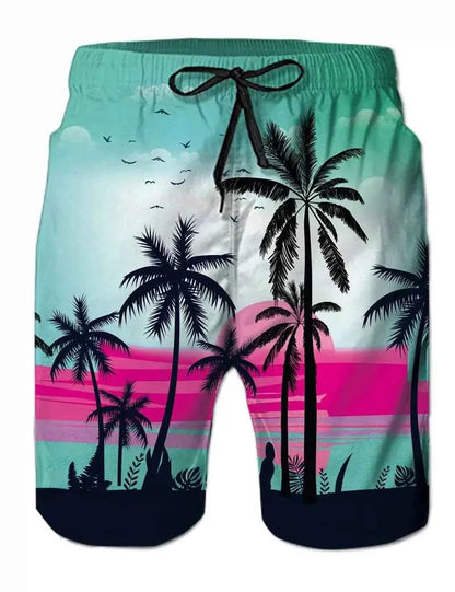 Funny Animal Dinosaur Beach Shorts For Men 3D Printed Surf Board Shorts Summer Hawaii Swim Trunks