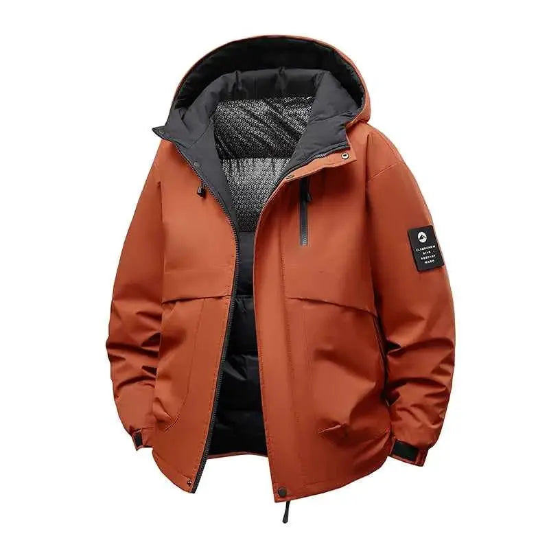 Winter Men Waterproof Windproof Puffer Hooded Jacket Outdoor Thick Casual Parka Fashion Coat