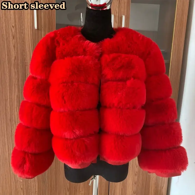 TeenStylo Winter Faux Fur Coat For Teens Long Sleeve Warm Outerwear With Plush Lining And Cozy Fit