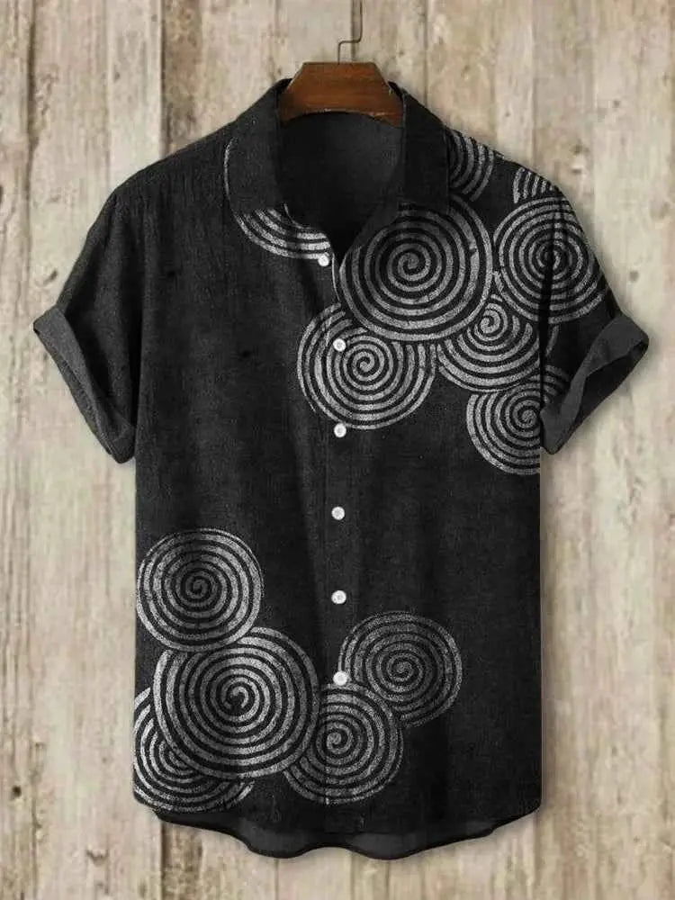 Mens 3D Printed Casual Shirt For Vacation Beachwear Lightweight Breathable Summer Top