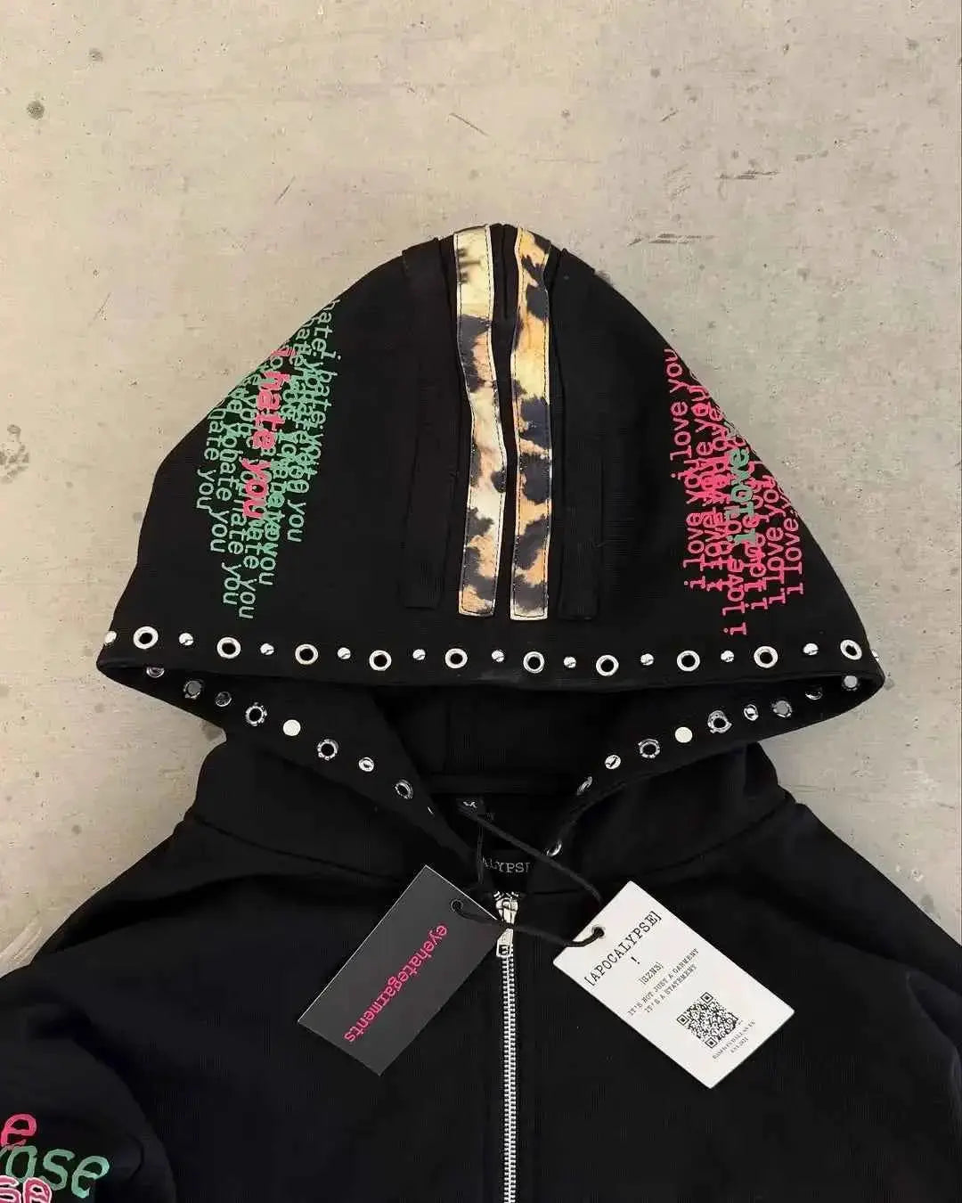 Eyehategarment Street Hoodie Harajuku Leopard Print Unisex Streetwear Sweatshirt TeenStylo