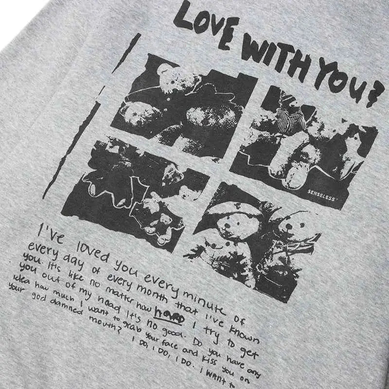 Hip Hop Hoodie Streetwear Sweatshirt For Men 2025 Bear Letter Print Harajuku Hooded Pullover Cotton Fleece Autumn