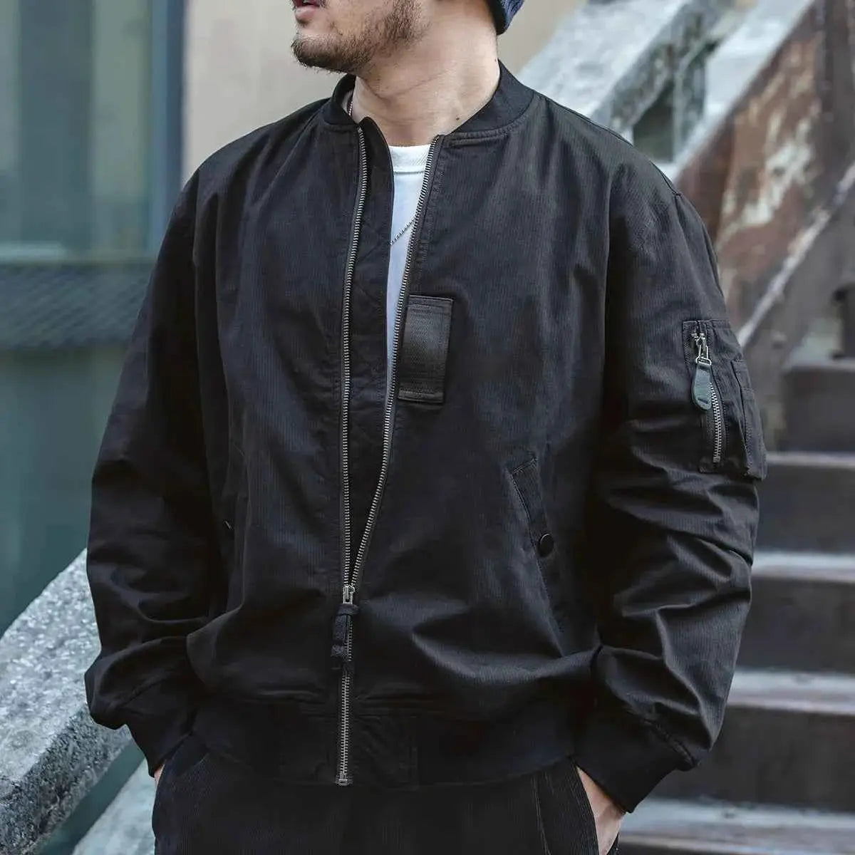 Maden Retro MA1 Bomber Flight Jackets Green Windproof Pilot Jacket Motorcycle Coat For Men Spring And Autumn