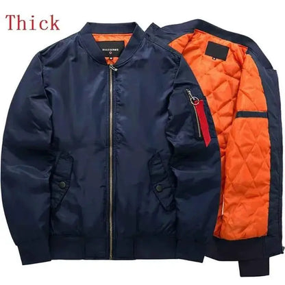 MA 1 Flight Bomber Jacket For Men Waterproof Winter Coat Casual Zipper Plus Size 8XL