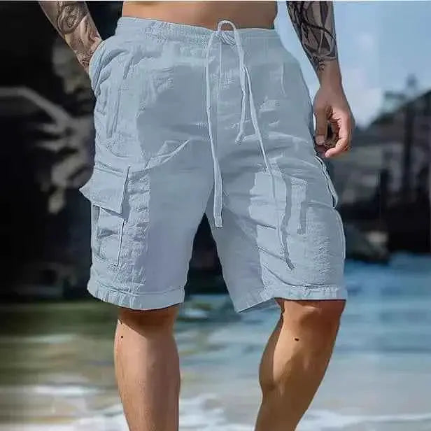 Men Loose Cargo Shorts With Pockets Beach Streetwear Sports Casual Running Shorts