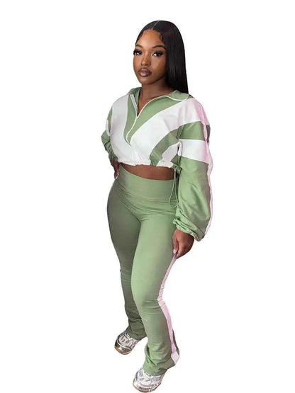 Spring 2025 Women's Two Piece Jogger Set Tracksuit Outwear Lounge Wear Sets For Everyday Activewear