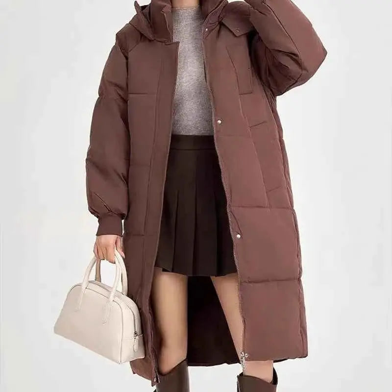 Women's Autumn Casual Thickened Warm Hooded Padded Jacket Outerwear Coat Insulated Weatherproof