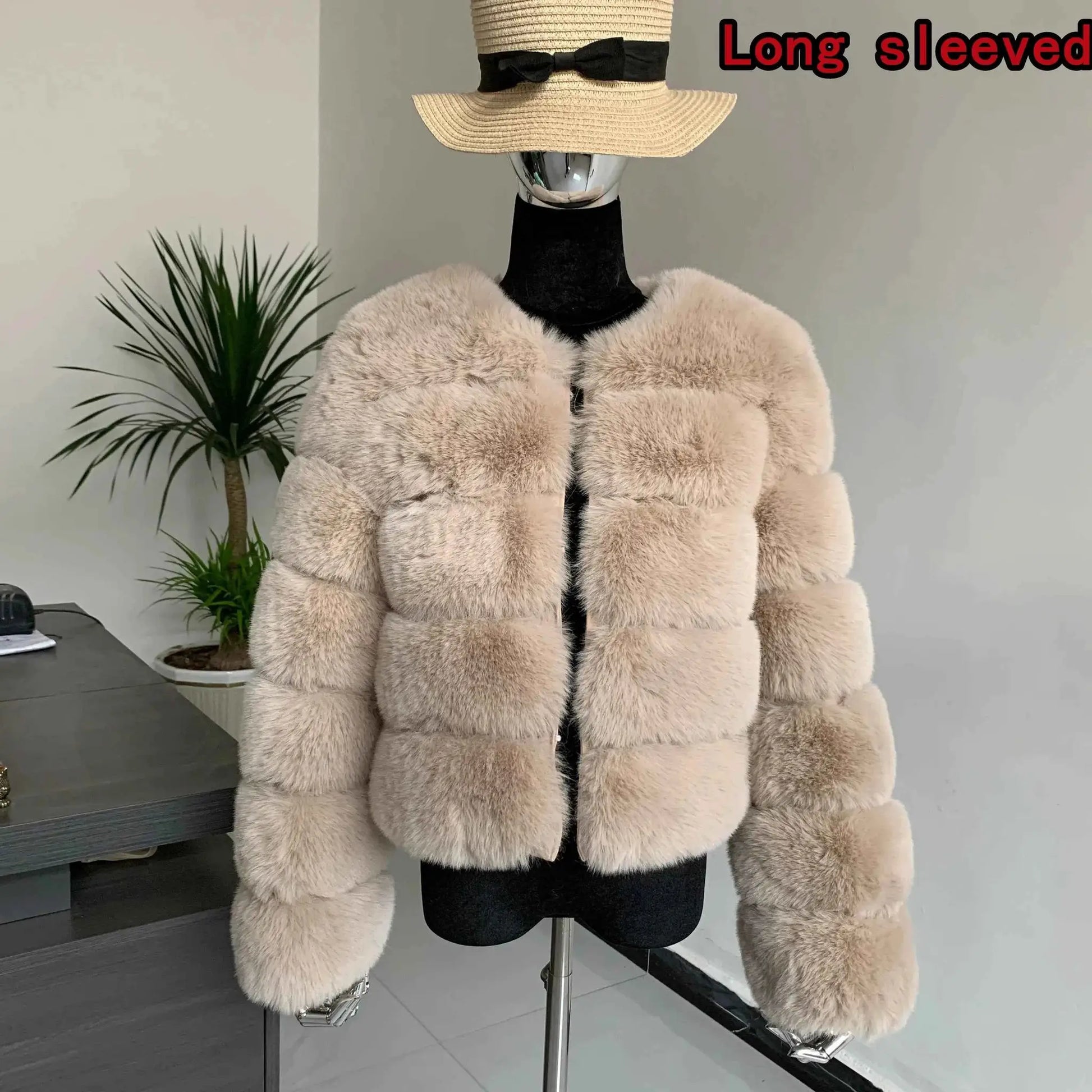 TeenStylo Winter Faux Fur Coat For Teens Long Sleeve Warm Outerwear With Plush Lining And Cozy Fit