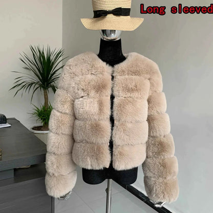 TeenStylo Winter Faux Fur Coat For Teens Long Sleeve Warm Outerwear With Plush Lining And Cozy Fit