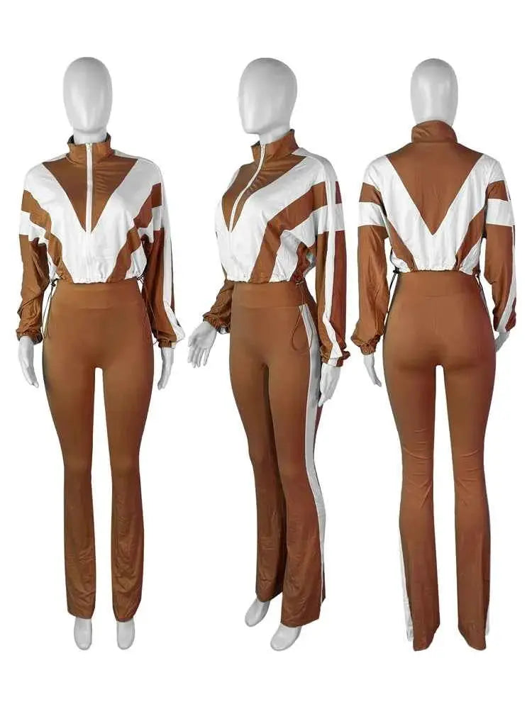 Spring 2025 Women's Two Piece Jogger Set Tracksuit Outwear Lounge Wear Sets For Everyday Activewear