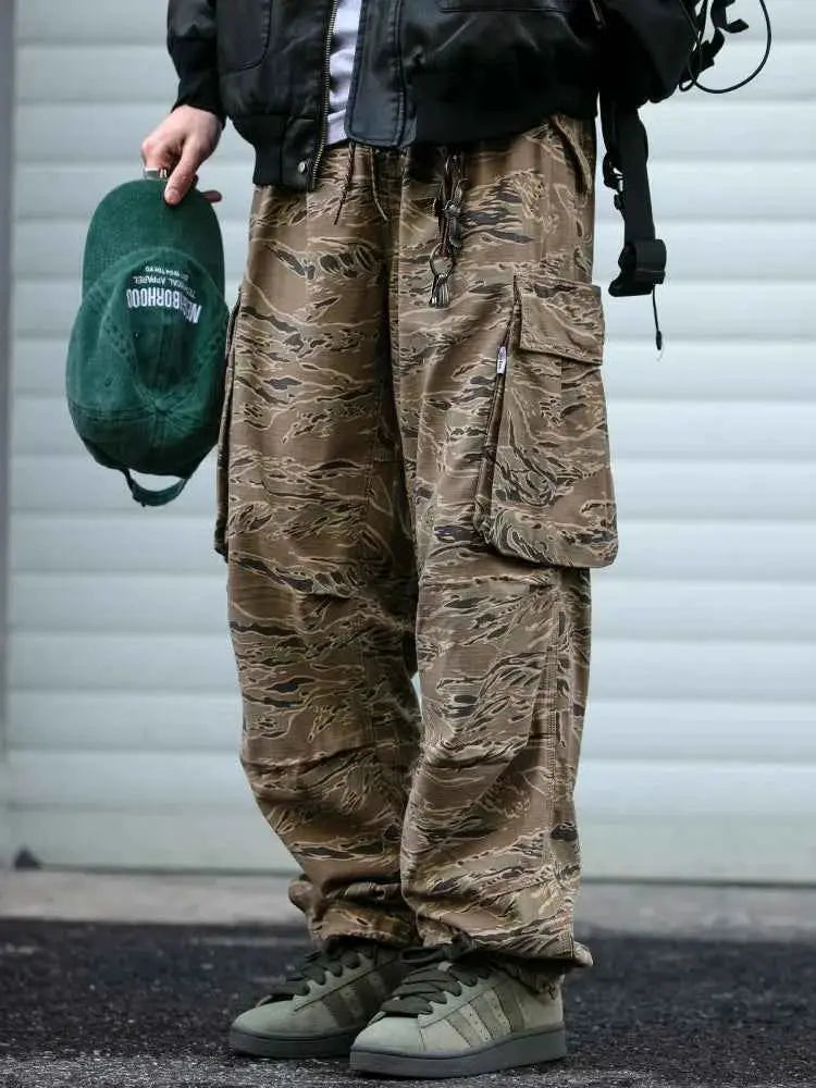 High Quality American Retro Ast Craft Camouflage Cargo Pants For Men Outdoor Tactical Baggy Trousers