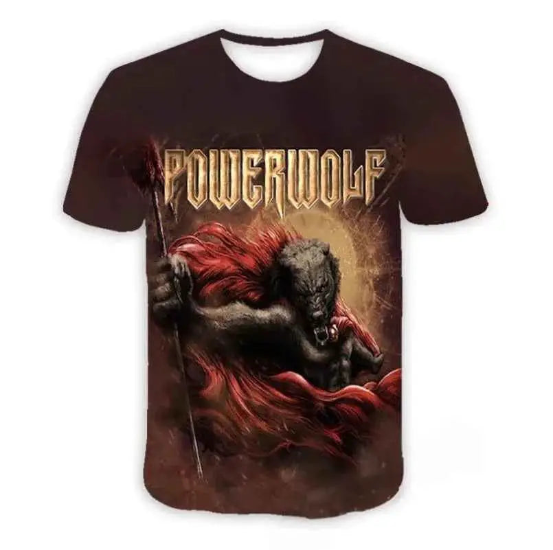 Powerwolf Metal Rock 3D Print T Shirt For Men And Women Hip Hop Style Oversized Short Sleeve Tee Streetwear Fashion