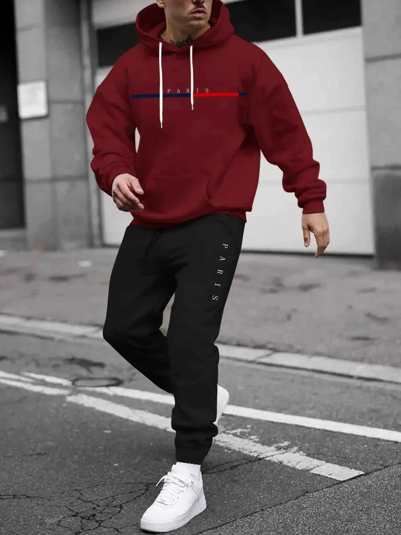 Autumn Winter Hooded Tracksuit Set For Men And Women With Drawstring Pullover Comfortable Casual Fashion Daily Wear