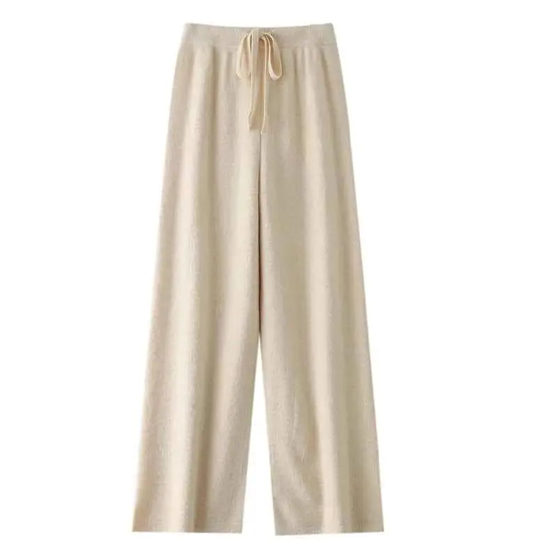 TeenStylo Merino Wool Women's Knitted Trousers Premium Soft Cozy Knit Pants For Everyday Comfort