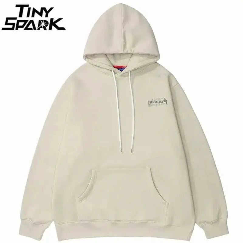 Hip Hop Hoodie Streetwear Sweatshirt For Men 2025 Bear Letter Print Harajuku Hooded Pullover Cotton Fleece Autumn