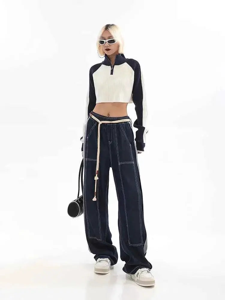 Womens High Waist Straight Leg Baggy Jeans TeenStylo Denim For Everyday Comfort All Day