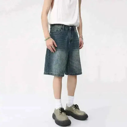 Summer Denim Shorts For Men Loose Fit Korean Style Asian Size TeenStylo Casual Everyday Wear