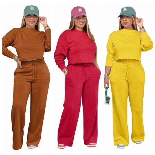 Two Piece Women Tracksuit Set For Winter And Fall Fashion Pants Set Comfortable Cozy Outfit