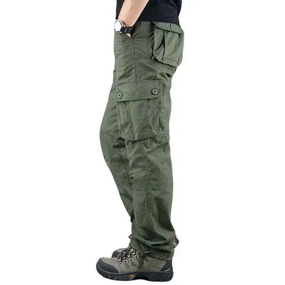 Mens Tactical Cargo Pants Cotton Outdoor Work Trousers Camouflage Hiking Pants Big Size