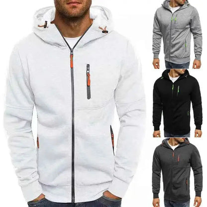 Men's Hoodies Sweatshirts Zip Up Hoodie Tracksuit Solid Long Sleeve Hooded Sweatshirt Spring Autumn Casual M-4XL Hoody