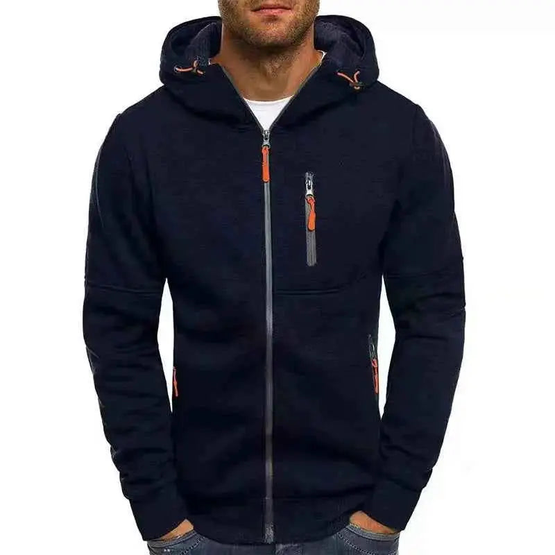 Men's Hoodies Sweatshirts Zip Up Hoodie Tracksuit Solid Long Sleeve Hooded Sweatshirt Spring Autumn Casual M-4XL Hoody