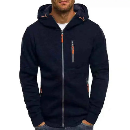 Men's Hoodies Sweatshirts Zip Up Hoodie Tracksuit Solid Long Sleeve Hooded Sweatshirt Spring Autumn Casual M-4XL Hoody