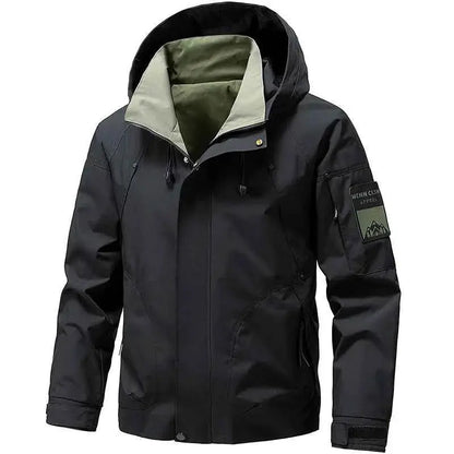 Waterproof Softshell Jacket For Men Hooded Zip Up Windbreaker Outdoor Coat Lightweight For Hiking And Camping