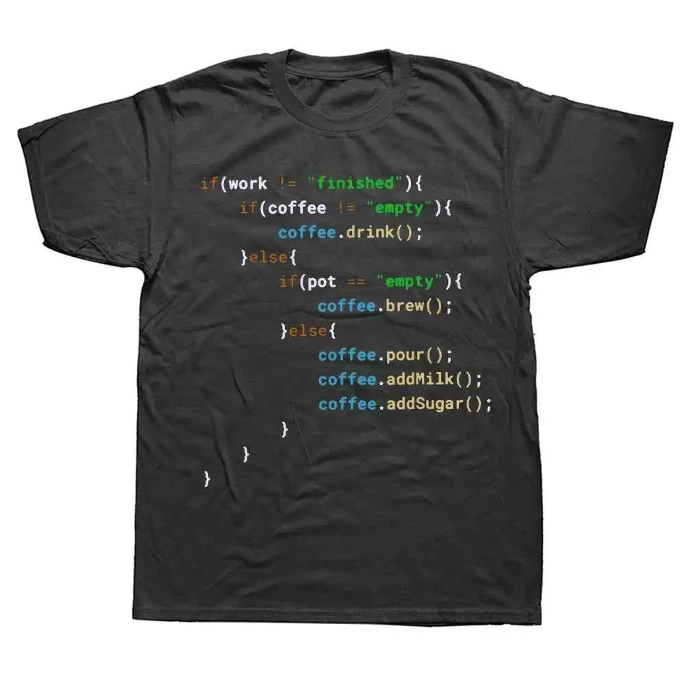 Funny Java Programmer Coffee Coding T Shirt For Coffee Lovers Geek Nerd Gift Tee EU Size 100 Percent Cotton