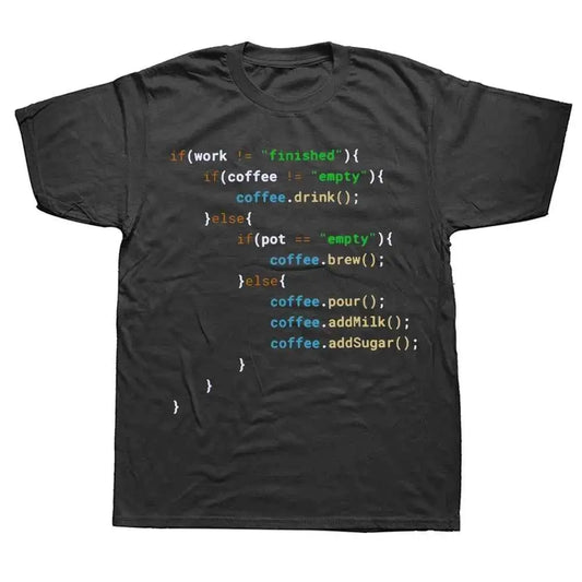 Funny Java Programmer Coffee Coding T Shirt For Coffee Lovers Geek Nerd Gift Tee EU Size 100 Percent Cotton