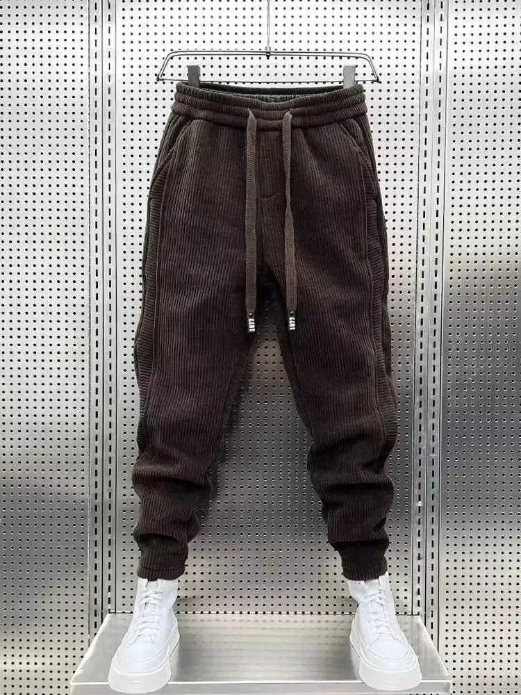 Mens Corduroy Trousers Jogger Sweatpants Outdoor Casual Skinny Harem Streetwear Designer Pants