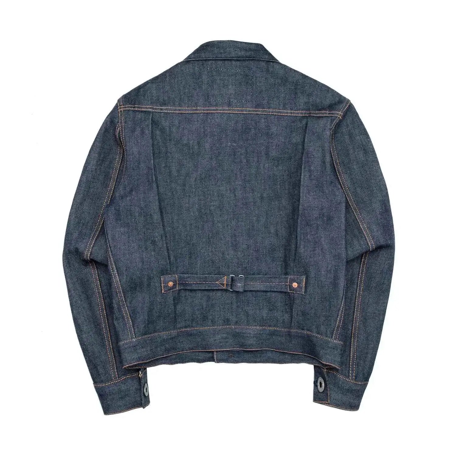 Red Tornado 506XX Type 1 Selvedge Denim Jean Jacket 14 Oz 100 Percent Cotton Hip Length Cinch Back Leather Neck Patch