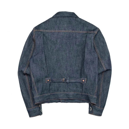 Red Tornado 506XX Type 1 Selvedge Denim Jean Jacket 14 Oz 100 Percent Cotton Hip Length Cinch Back Leather Neck Patch
