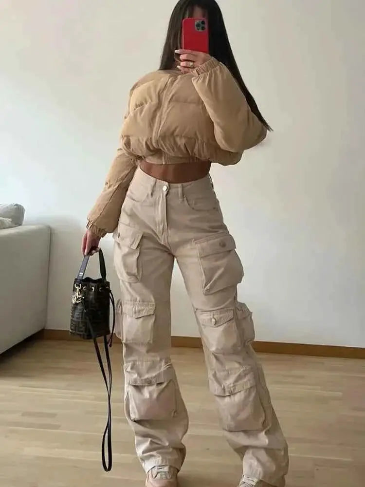 Taruxy Cargo Pants For Women With Multiple Pockets Loose Fit High Waist Baggy Streetwear Sweatpants Trousers