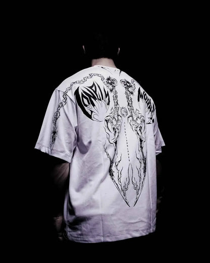 Lonely Shadow Gothic Streetwear T Shirt For Men And Women Oversized Cotton Tee Skeleton Art Grunge Dark Edge Fashion