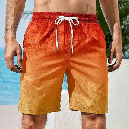 Men's Gradient Graphic Beach Shorts 3D Printed Board Shorts Swim Trunks For Summer Casual Vacation