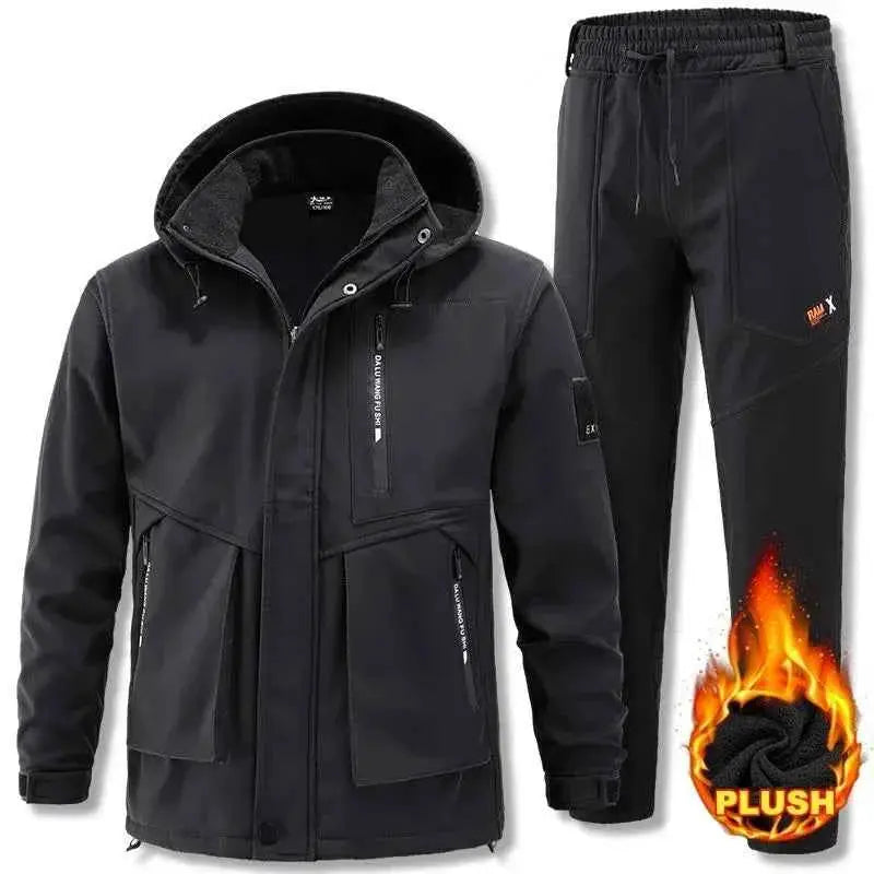 Men Winter Autumn Tracksuit 2 Piece Set Jacket And Pants Sportswear Sweat Suit Brand Fashion