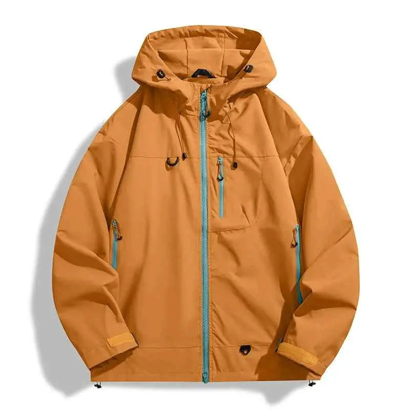 JNLN Unisex Waterproof Windbreaker Windproof Single Layer Jacket Men Women Hiking Trekking Climbing Rain Coat