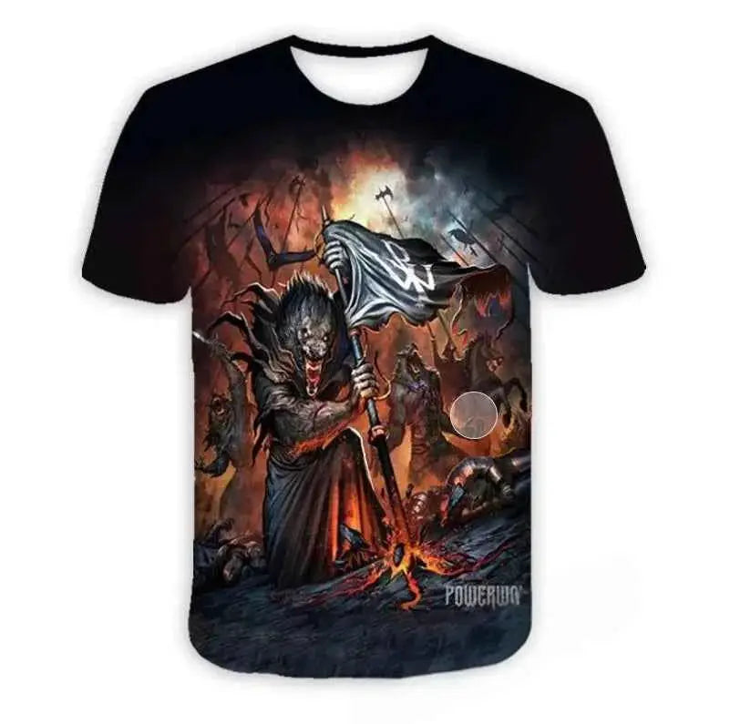 Powerwolf Metal Rock 3D Print T Shirt For Men And Women Hip Hop Style Oversized Short Sleeve Tee Streetwear Fashion