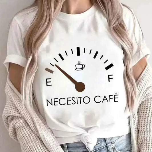 Spanish I Need Coffee Women T Shirt Graphic Tee Casual Short Sleeve Comfortable Fit Sizes XXS To M