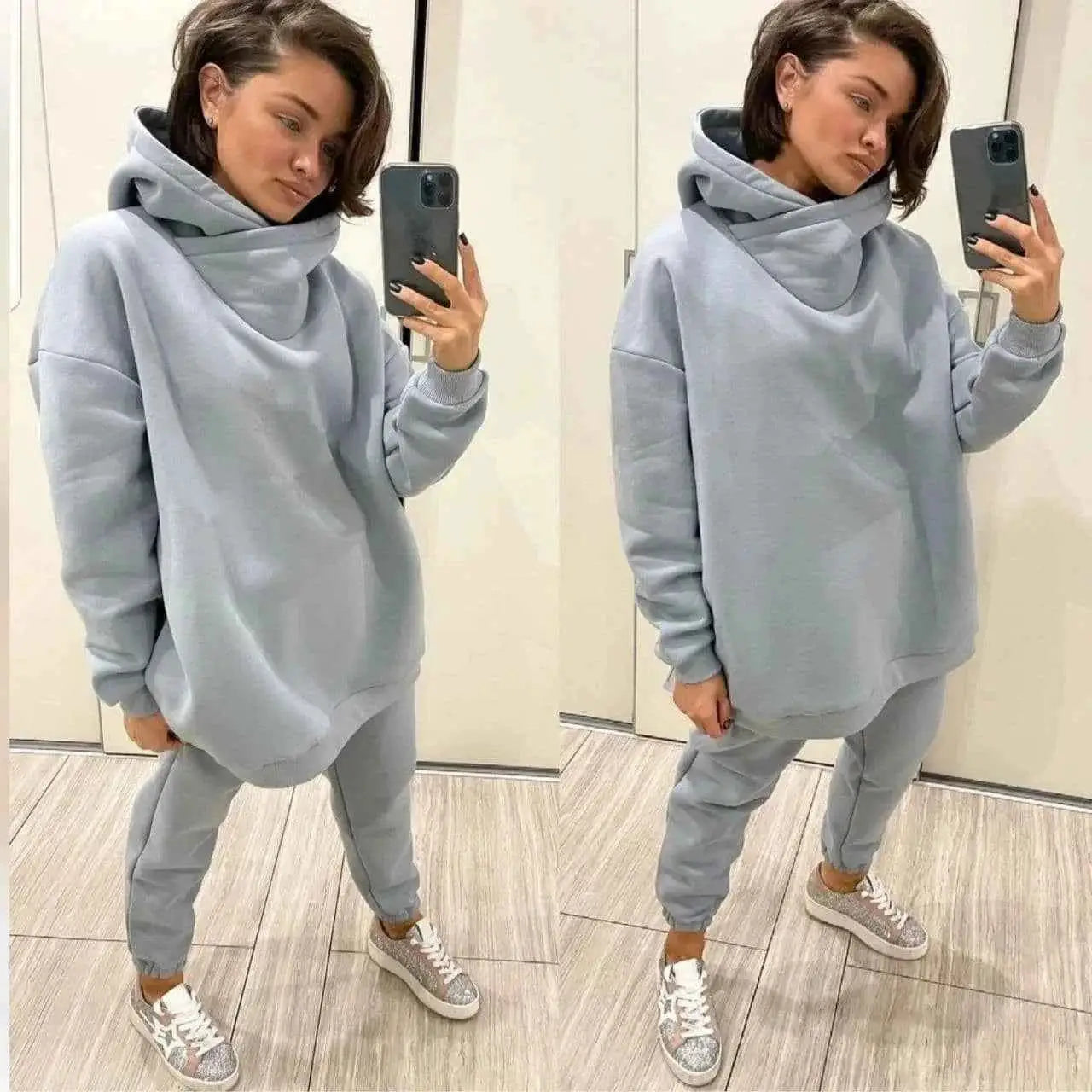 Women's Winter Two Piece Tracksuit Set Hooded Sweatshirt And Sweatpants | TeenStylo — TeenStylo