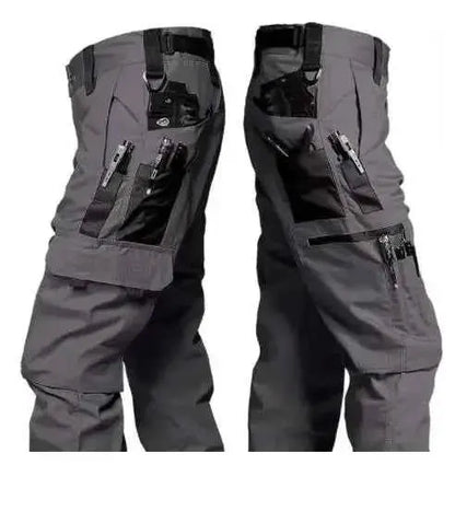 Men's Tactical Work Pants Outdoor Cargo Trousers Multi Pocket Waterproof Hiking Pants For Autumn And Spring