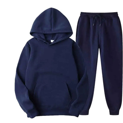 Men's Tracksuit Set Hooded Sweatshirt and Jogger Pants High Quality Breathable Polyester for Casual Gym Wear