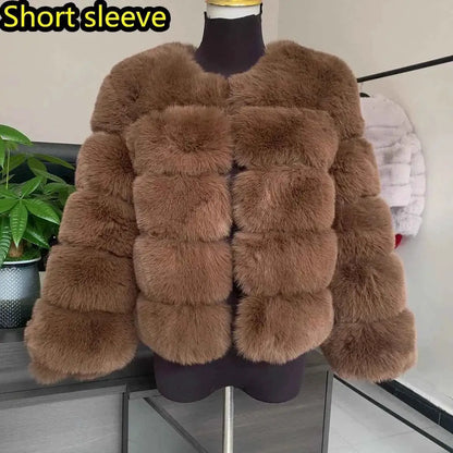 TeenStylo Winter Faux Fur Coat For Teens Long Sleeve Warm Outerwear With Plush Lining And Cozy Fit