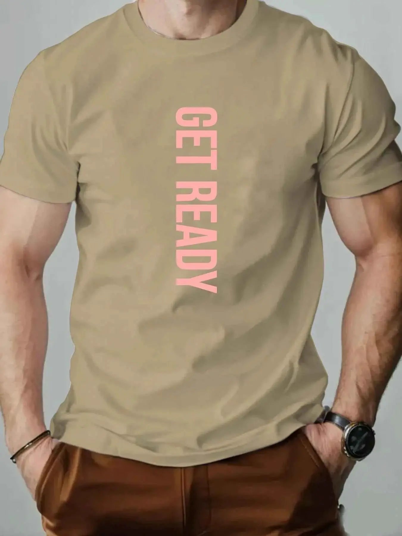 Summer Mens T Shirt Getfeady Pattern Print 100 Percent Cotton Breathable Oversized Round Neck Graphic Tee High Quality