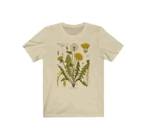 Dandelion Botanical Graphic Tee Hiking Shirt Cotton Short Sleeve Oversized Tee Women Clothing Harajuku Style