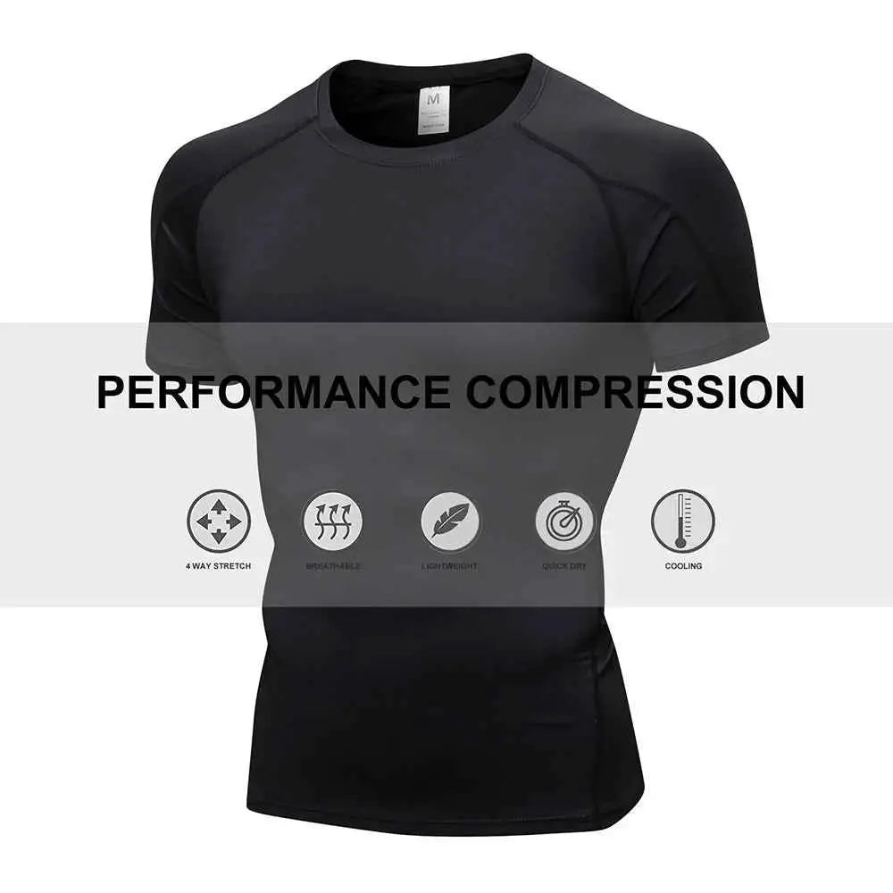 Men Quick Dry Compression Shirt For Workout Athletes Base Layer Undershirt For Running Basketball Training
