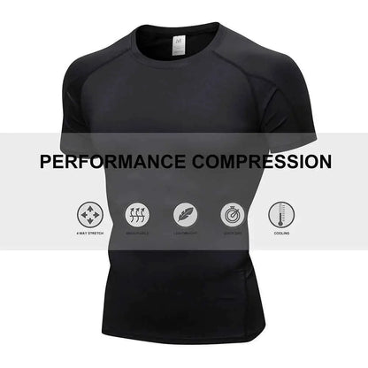 Men Quick Dry Compression Shirt For Workout Athletes Base Layer Undershirt For Running Basketball Training