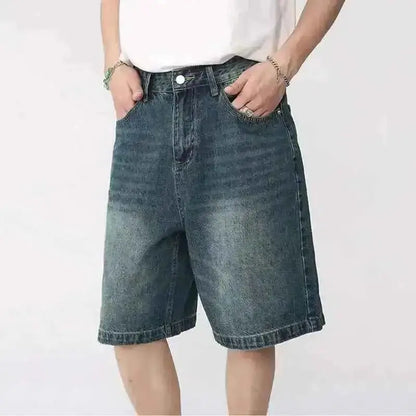 Summer Denim Shorts For Men Loose Fit Korean Style Asian Size TeenStylo Casual Everyday Wear