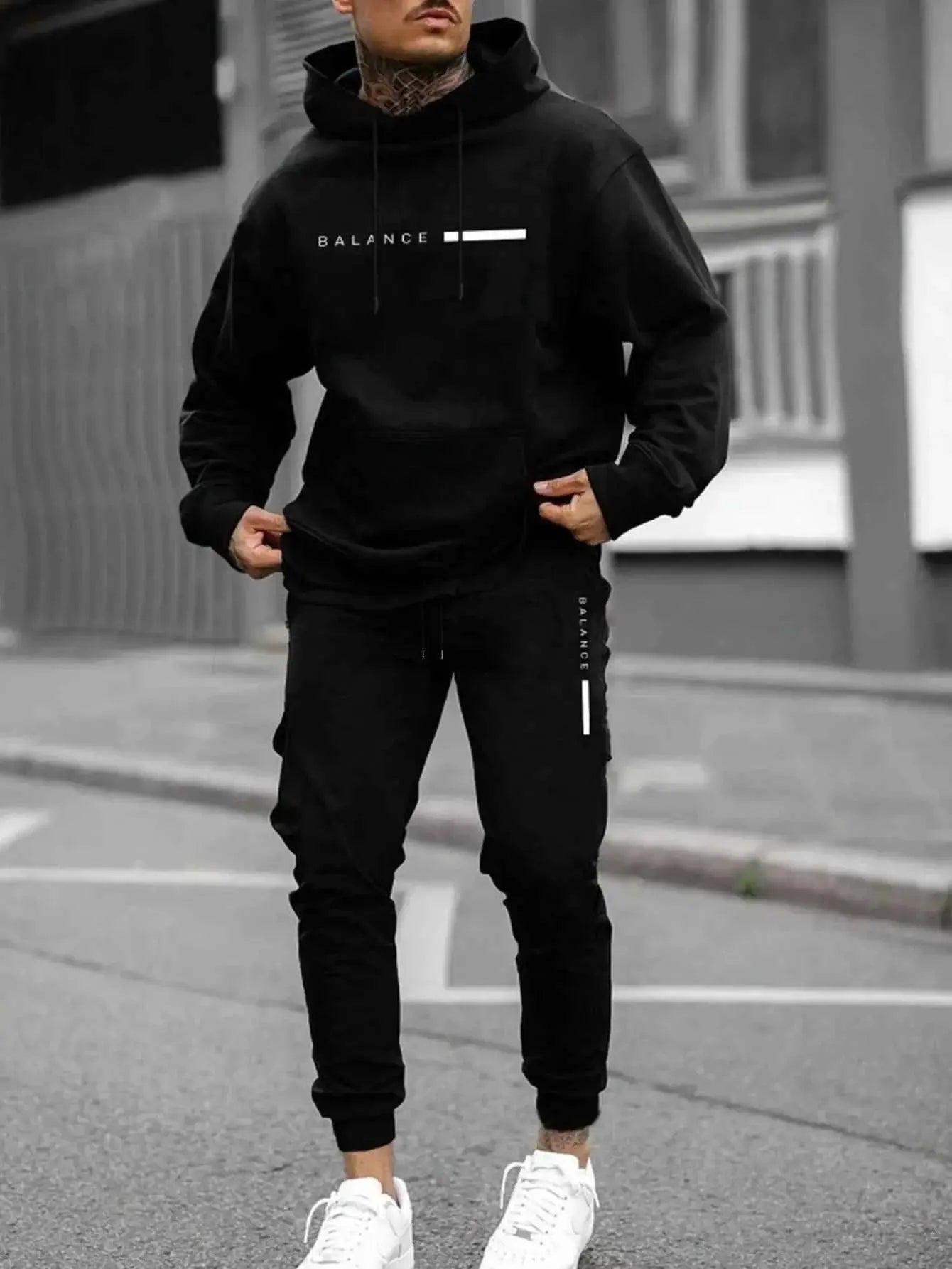 Autumn Winter Hooded Tracksuit Set For Men And Women With Drawstring Pullover Comfortable Casual Fashion Daily Wear