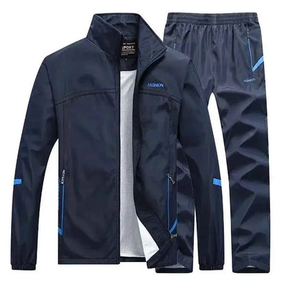 Casual Mens Tracksuit Set Two Piece Jacket And Sweatpants Zipper Hoodie Joggers Suit For Spring And Autumn